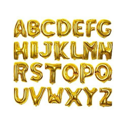 Alphabet in English Letters - Golden Foil Balloon