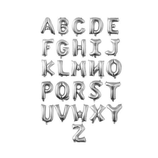Alphabet in English Letters - Silver Foil Balloon