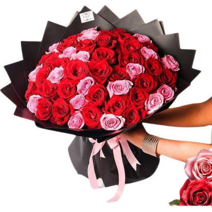 Pink Red Rose flower Bouquet Gifts Flower Delivery in Dubai